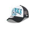 New Era San Jose Sharks 9FORTY Trucker Snapback Hat – White/Black/Teal