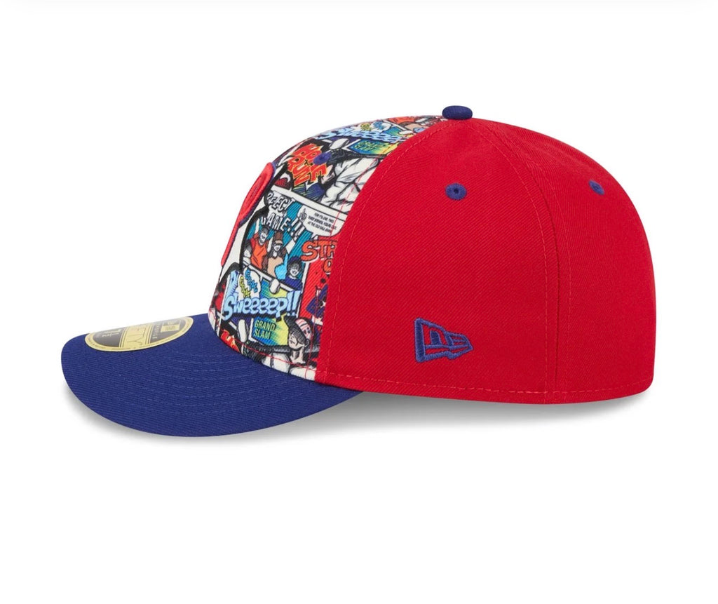 New Era Philadelphia Phillies Comic 59FIFTY Fitted Hat – Red/Blue