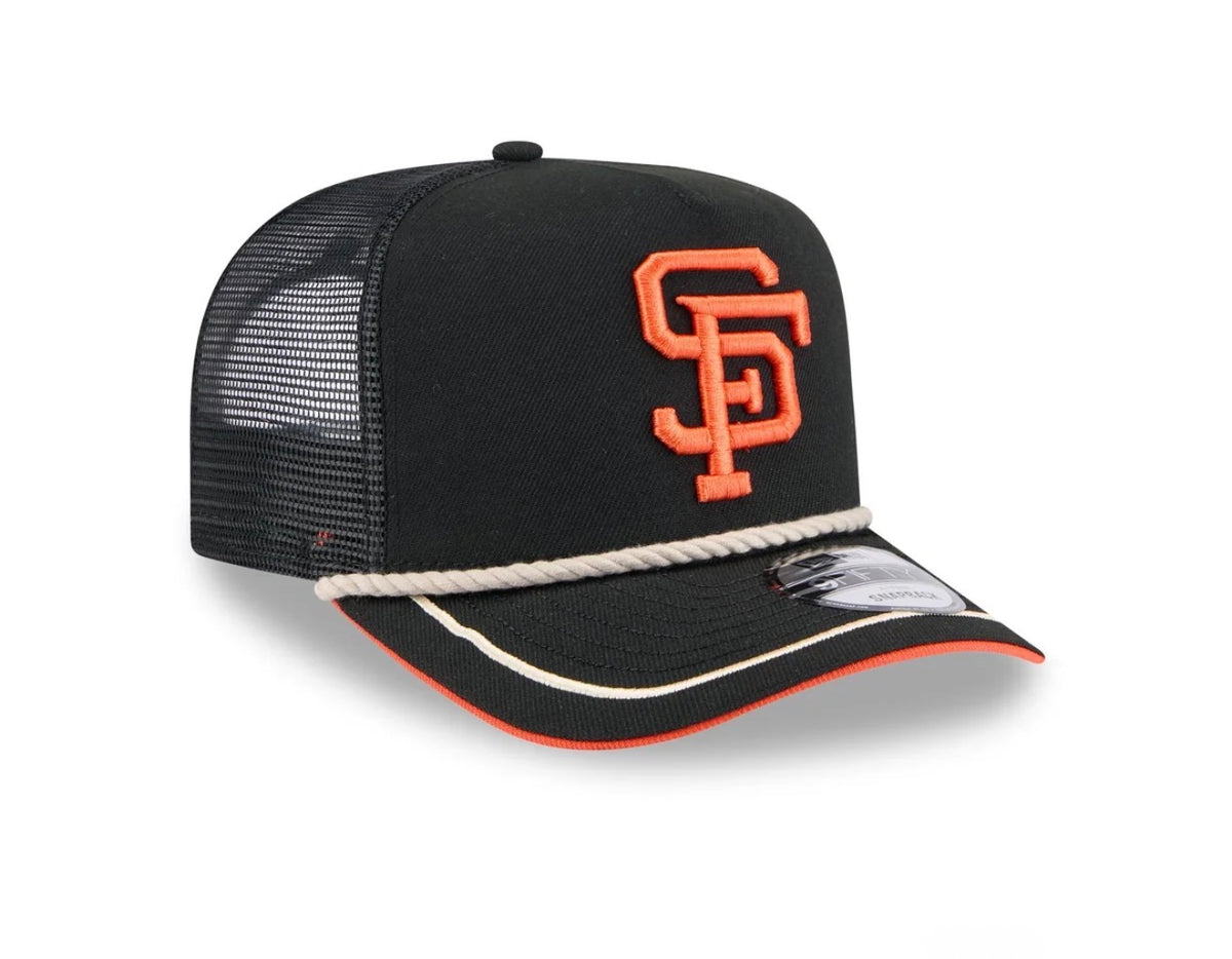 San Francisco Giants Vintage Team Rope 9FIFTY A-Frame Trucker Hat – Black/Orange
