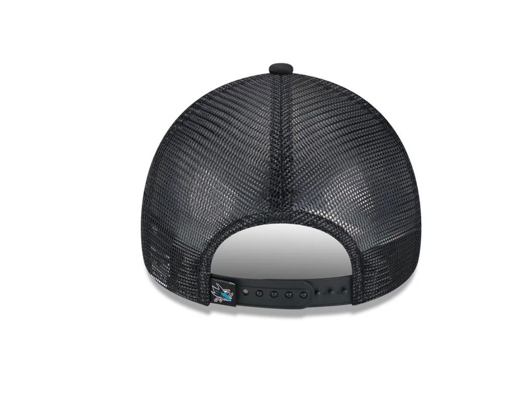 New Era San Jose Sharks 9FORTY Trucker Snapback Hat – White/Black/Teal