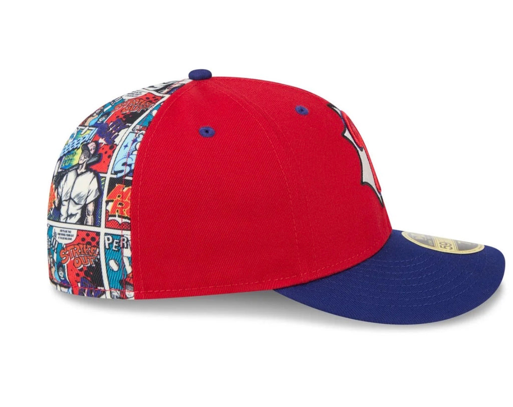 New Era Philadelphia Phillies Comic 59FIFTY Fitted Hat – Red/Blue