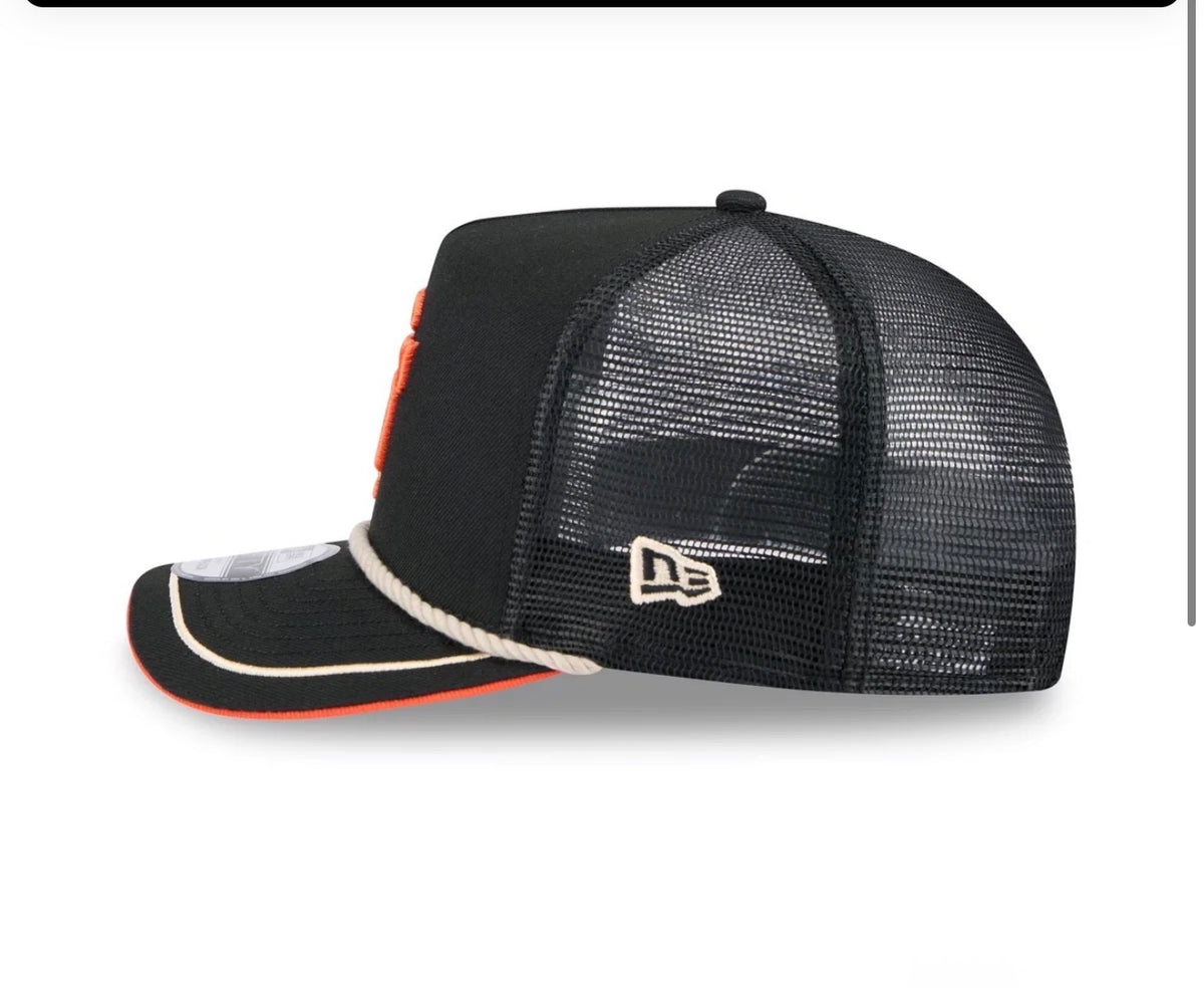 San Francisco Giants Vintage Team Rope 9FIFTY A-Frame Trucker Hat – Black/Orange