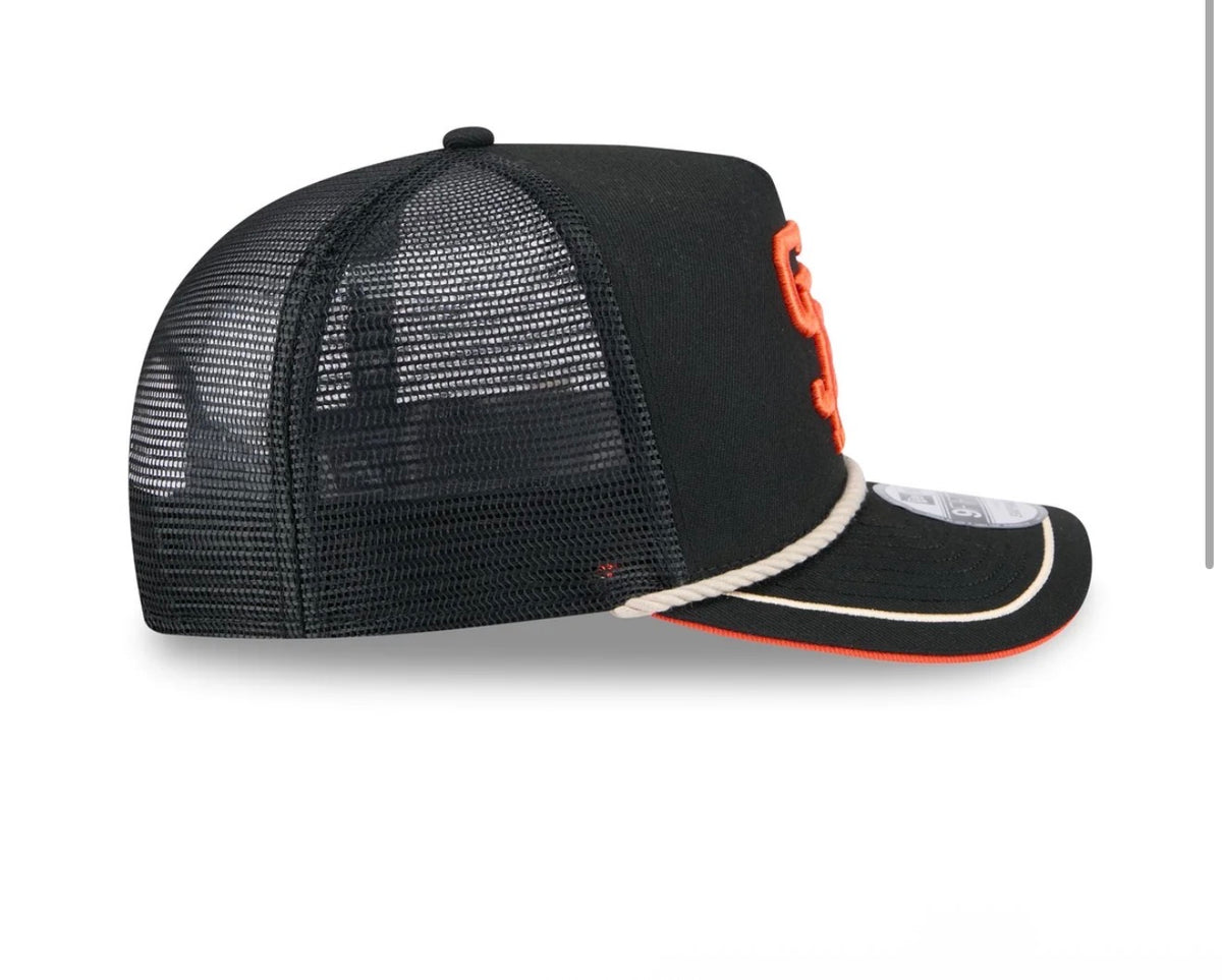 San Francisco Giants Vintage Team Rope 9FIFTY A-Frame Trucker Hat – Black/Orange